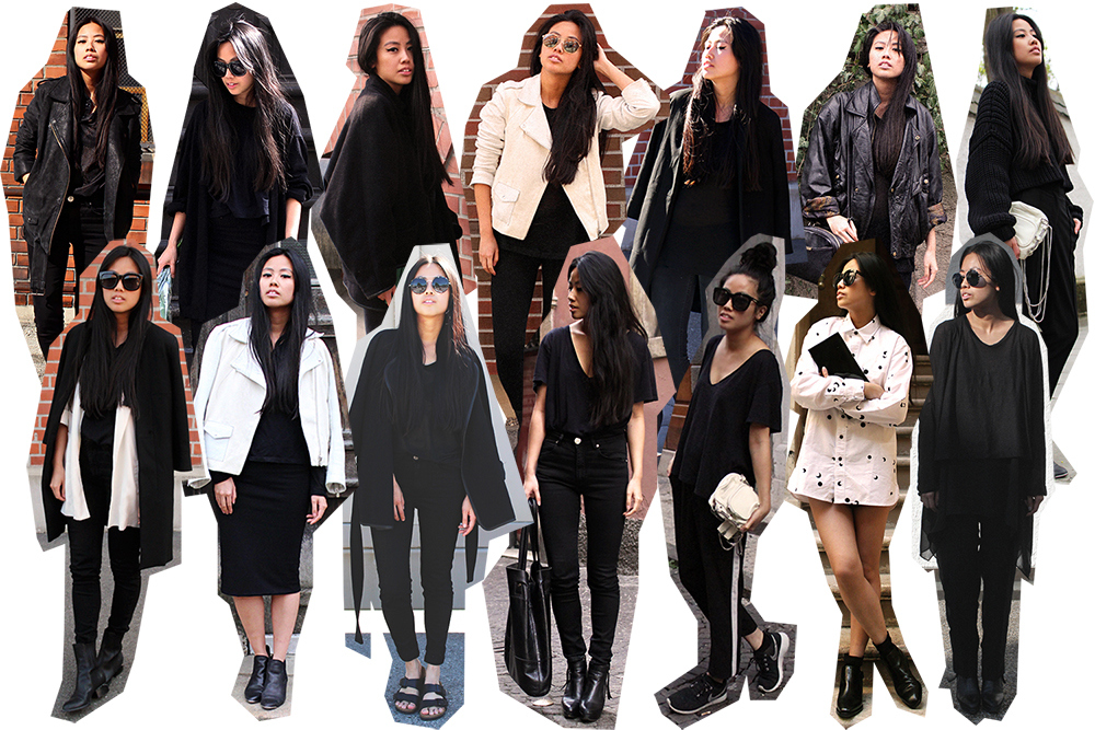 IHEARTALICE.DE – Fashion & Travel Blog: All Black Everything Look wearing Sandro White Leatherjacket, Nike Roshe-run, Skinny Jeans, Prada Shades, V-Neck TShirt