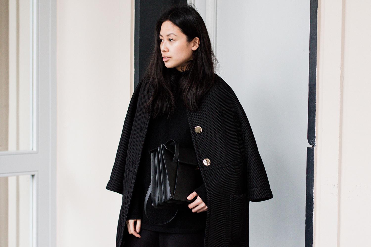 Escada Coat All Black Everything Style by IheartAlice.com