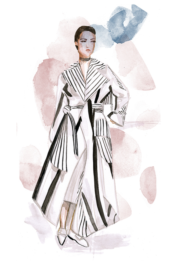 IHEARTALICE.DE - Travel, Lifestyle & Fashion-Blog from Berlin/Germany by Alice M. Huynh: Acne Resort 2016 Fashion Illustration by Aivy Pham Coat
