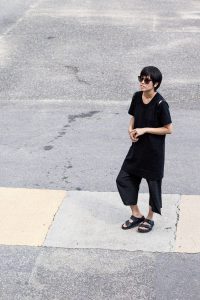 Maison Margiela Tshirt Dress & Yohji Yamamoto Silk Culottes / IheartAlice.com