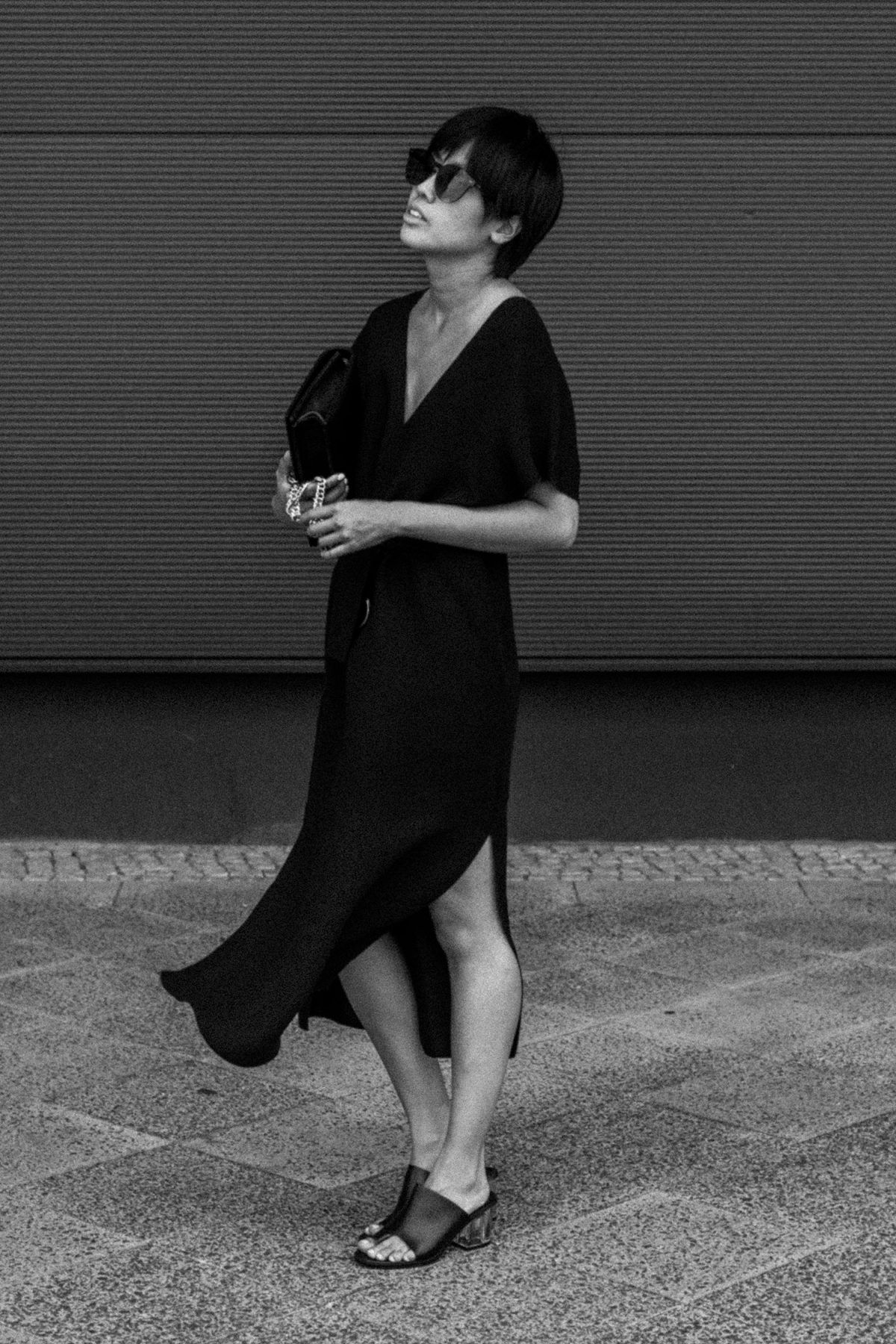 V-neck Summer Dress / All Black Everything Look by IheartAlice.com