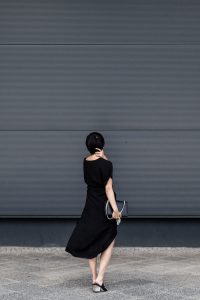 V-neck Summer Dress / All Black Everything Look by IheartAlice.com