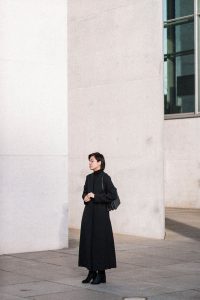 Marni Split Coat & Margiela Tabi Boots - All black Everything Look / IheartAlice.com