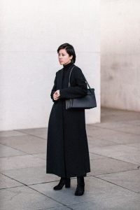 Marni Split Coat & Margiela Tabi Boots - All black Everything Look / IheartAlice.com