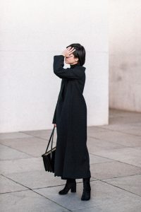 Marni Split Coat & Margiela Tabi Boots - All black Everything Look / IheartAlice.com