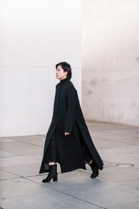 Marni Split Coat & Margiela Tabi Boots - All black Everything Look / IheartAlice.com