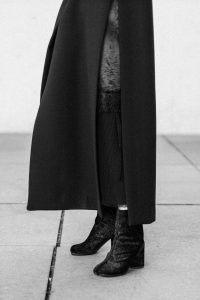 Marni Split Coat & Margiela Tabi Boots - All black Everything Look / IheartAlice.com