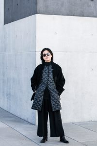 UNIQLO Ultra Light Down Coat, Acne Studios Coat, Samsoe&Samsoe Pants, Alexander Wang Boots - All Black Everything Looks by IheartAlice.com