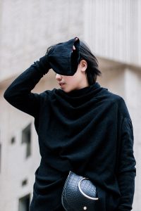 Yohji Yamamoto Knitwear, Maison Martin Margiela Tabi Boots / All Black Everything Look by IheartAlice.com