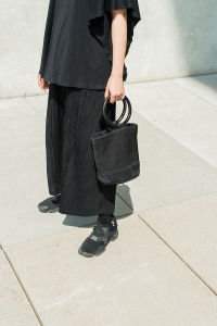 Simon Miller Bonsai Bag, Issey Miyake Pleats Please, MM6 Shirt - All Black Everything OOTD by IheartAlice.com