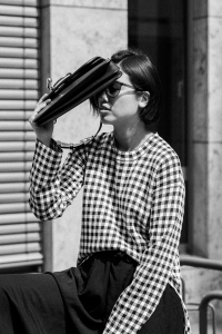 Rosetta Getty Apron Panel Pullover & JW Anderson Pierce Bag / Black White Look by Alice M. Huynh on IheartAlice.com