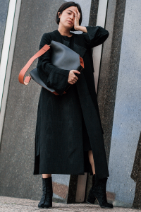 Oversize Dress & Maison Martin Margiela Tabi Boots / All black everything by Alice M. Huynh