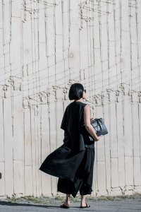 MM6 Top, Yohji Yamamoto Black Skirt Trousers, Marni Origami Trunk Bag - All Black Everything Summer Look by IheartAlice.com / Alice M. Huynh