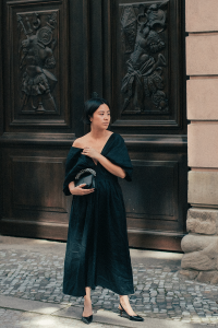 Carven Mini Full Joy Leather Bag + Subtle&Simple Linen Gown - All Black Everything Wedding Guest Attire / iHeartAlice.com - Travel & Lifestyleblog