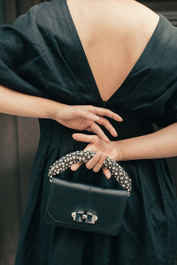 Carven Mini Full Joy Leather Bag + Subtle&Simple Linen Gown - All Black Everything Wedding Guest Attire / iHeartAlice.com - Travel & Lifestyleblog