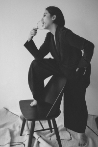 Menu Synnes Chair / Issey Miyake Pleats Please Pants & COS Silk Jacket - iHeartAlice.com / Travel & Lifestyle Blog by Alice M. Huynh