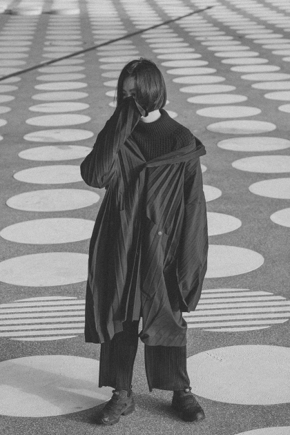 Homme Plisse Issey Miyake Coat & Reebok Instapump - All Black Everything Designer Look / iHeartAlice.com by Alice M. Huynh