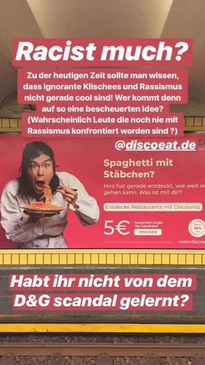 AlicexDiscoEat / Alltagsrassismus Kolumne - Von D&G bis hinzu einer U-Bahn Werbung in Berlin – Es fängt mit Klischees & Stereotypen an und Endet mit Rassismus / iHeartAlice.com - Travel, Lifestyle & Modeblog by Alice M. Huynh