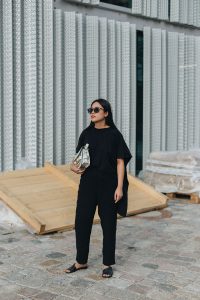 Proenza Schouler Mini PS11 Shoulder Bag, MM6 T-Shirt, COS Silk Trousers - All Black Everything by Alice M. Huynh / Travel, Lifestyle & Fashionblog