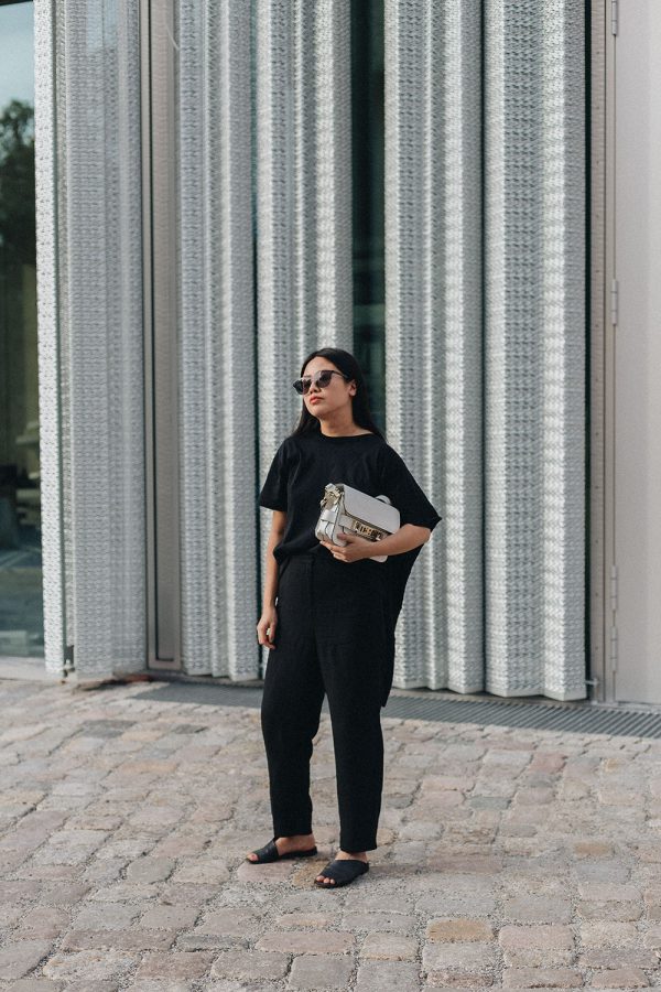 Proenza Schouler Mini PS11 Shoulder Bag, MM6 T-Shirt, COS Silk Trousers - All Black Everything by Alice M. Huynh / Travel, Lifestyle & Fashionblog
